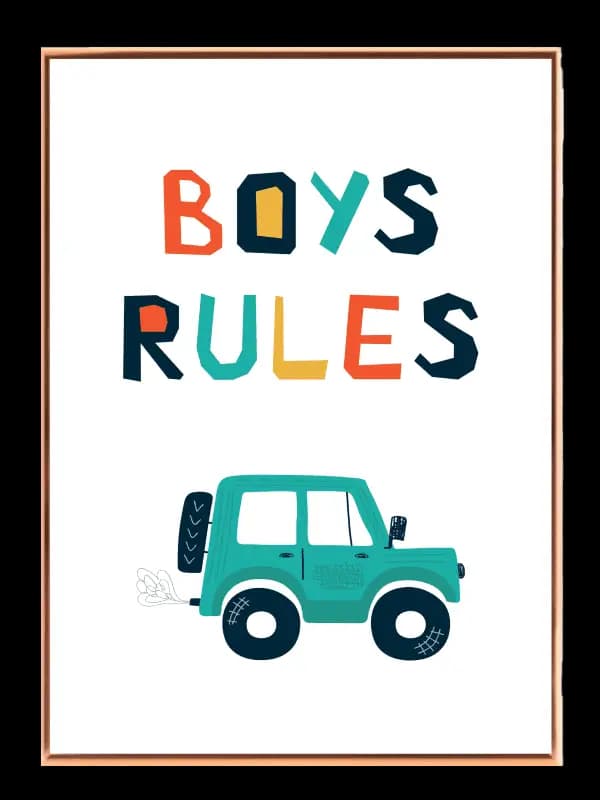 Playful Boys Adventure Car Plakat