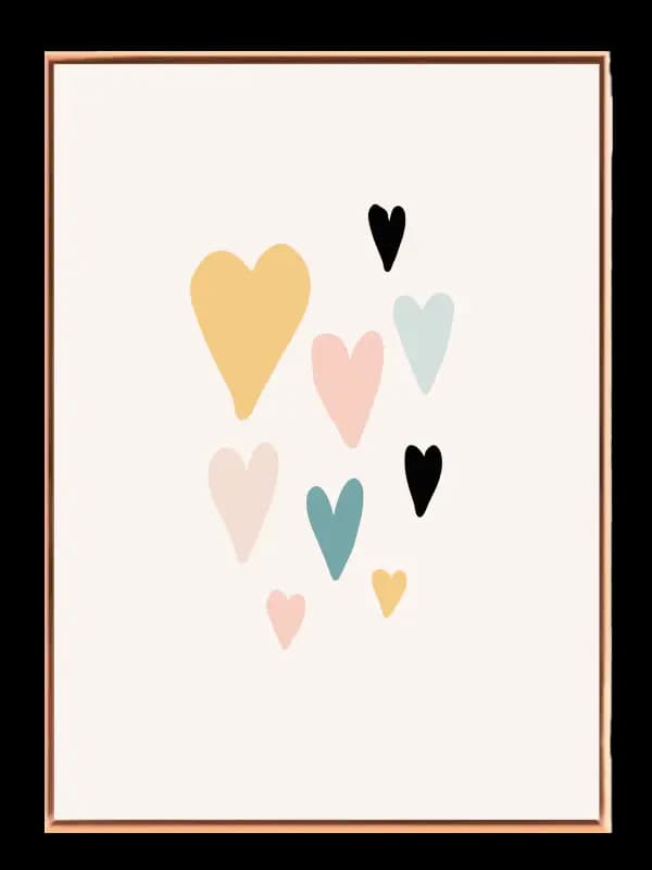 Gentle Colorful Heart Shapes Plakat