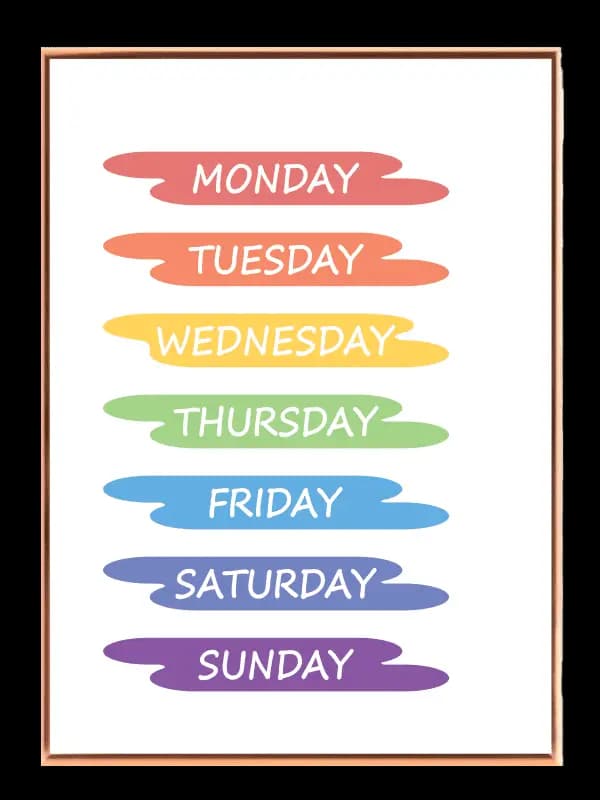 Playful Days Of Week Plakat