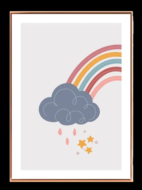 Gentle Rainbow And Cloud Plakat