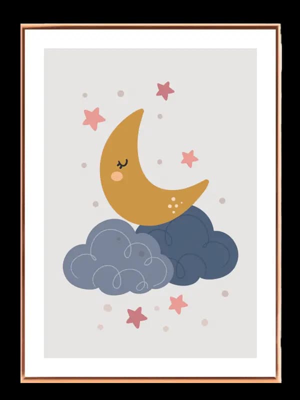 Dreamy Moon And Stars Plakat