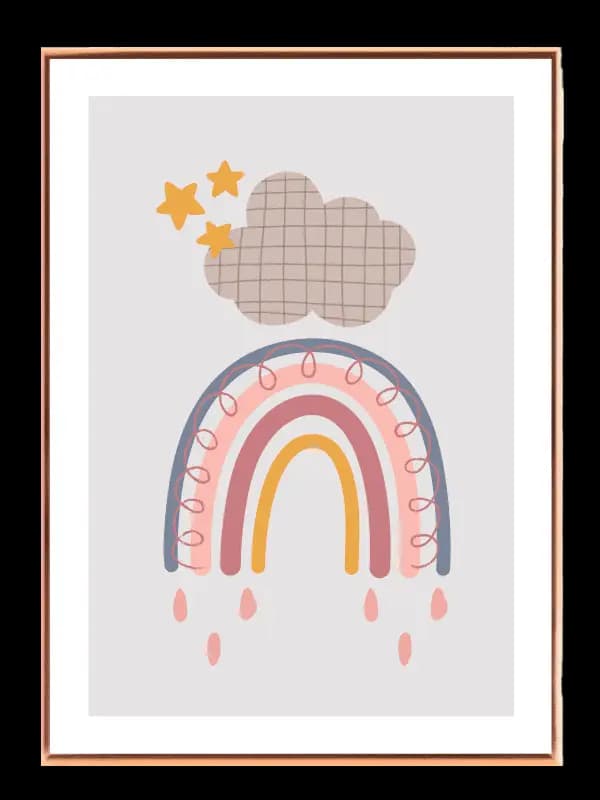 Gentle Rainbow Shapes Plakat