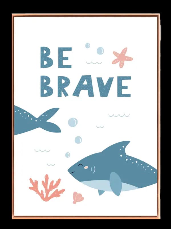 Be Brave Ocean Friends Plakat