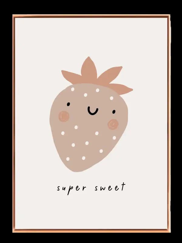 Gentle Smiling Strawberry Plakat
