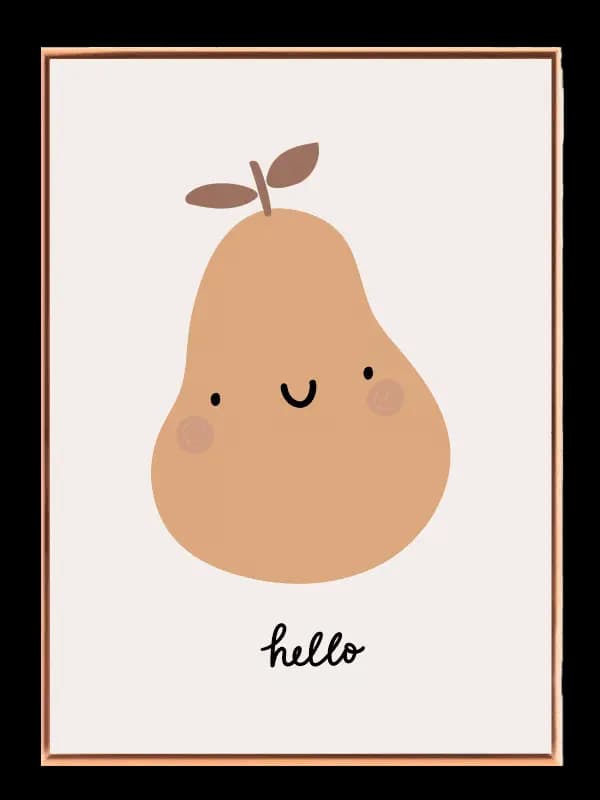 Happy Little Pear Character Plakat