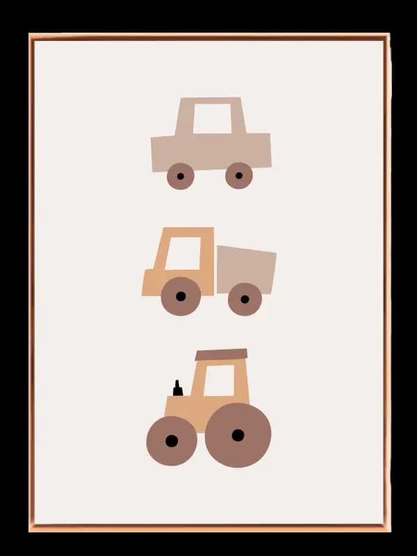 Cozy Minimalist Farm Vehicles Plakat