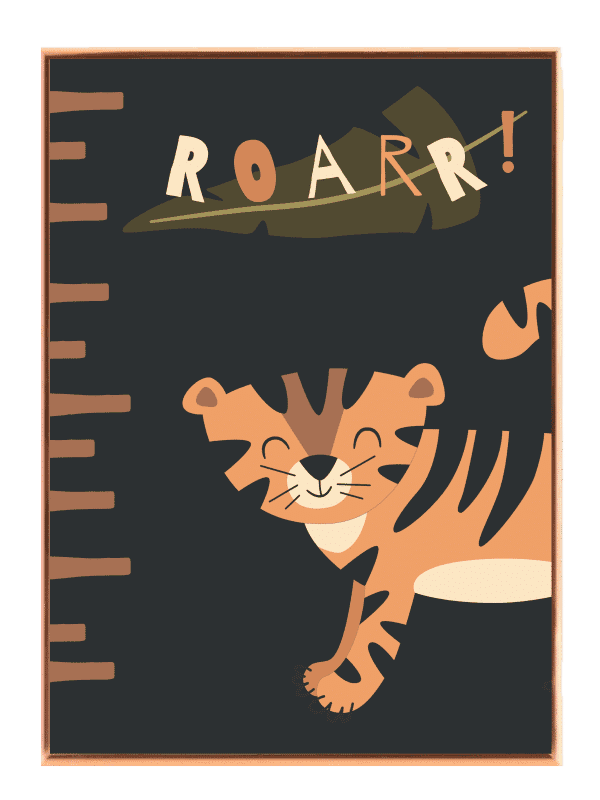 Playful Tiger Roar Growth Chart Plakat