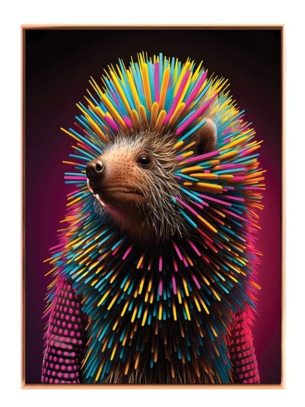 Colorful Curious Hedgehog Plakat