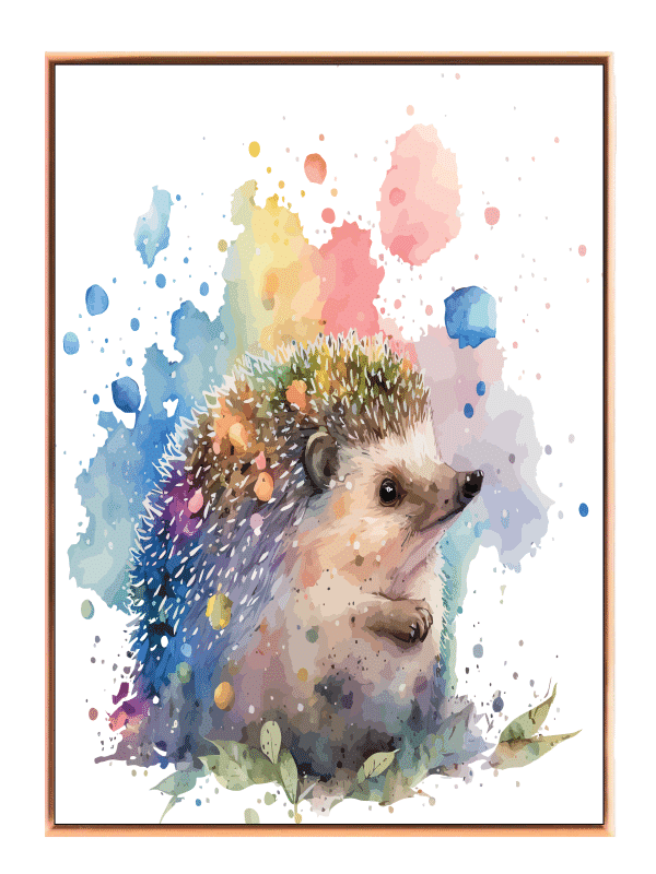 Playful Hedgehog Watercolor Plakat