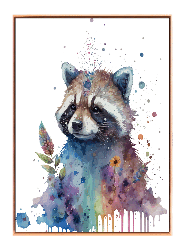 Playful Watercolor Raccoon Plakat