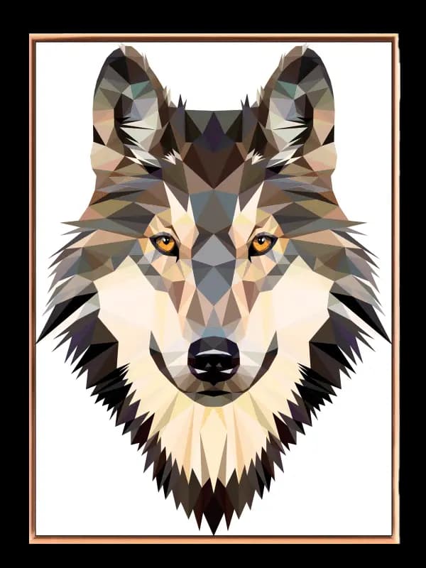 Playful Geometric Wolf Portrait Plakat