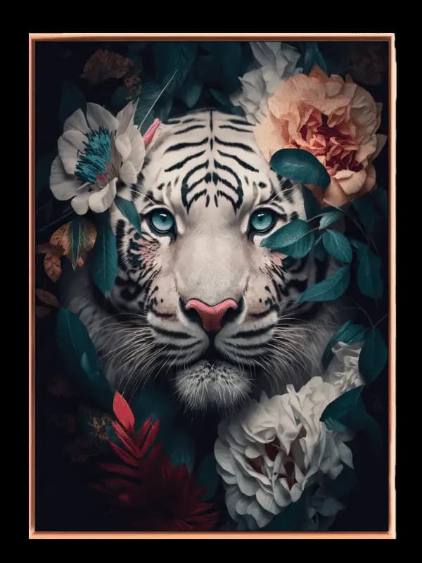 Curious White Tiger Face Plakat