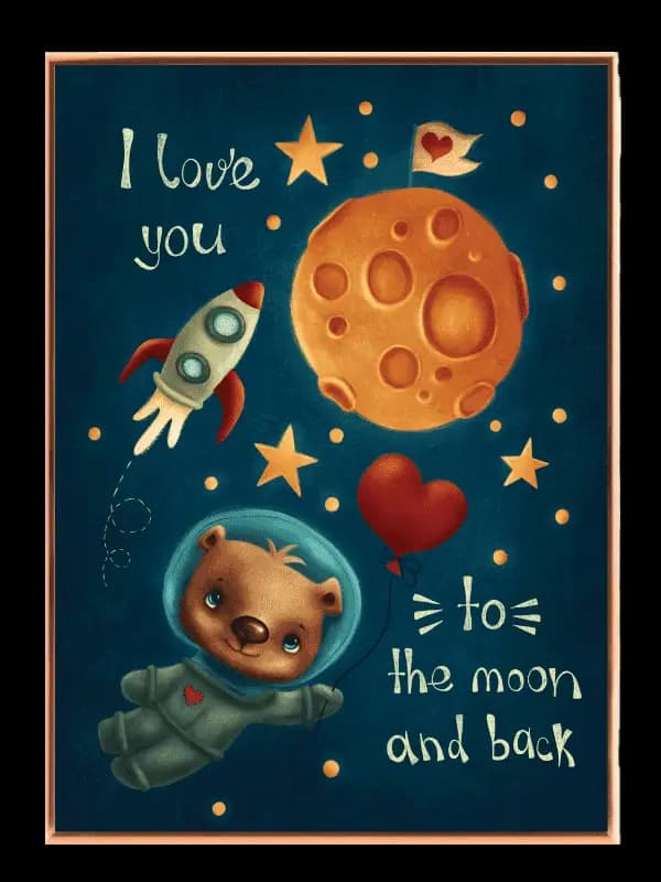Curious Bear Space Adventure Plakat