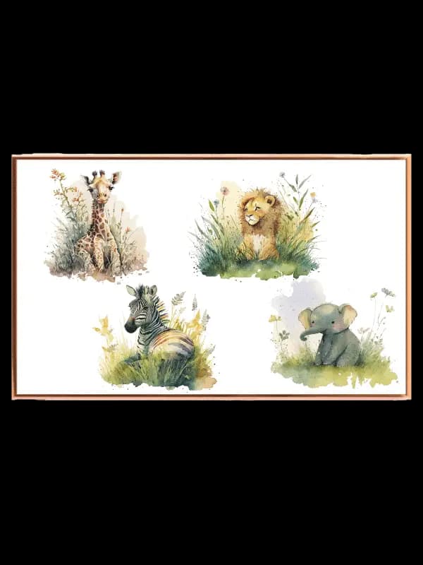 Gentle Safari Baby Animals Plakat