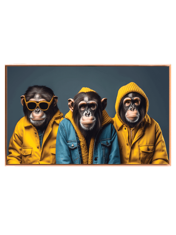 Cool Monkeys In Trendy Jackets Plakat