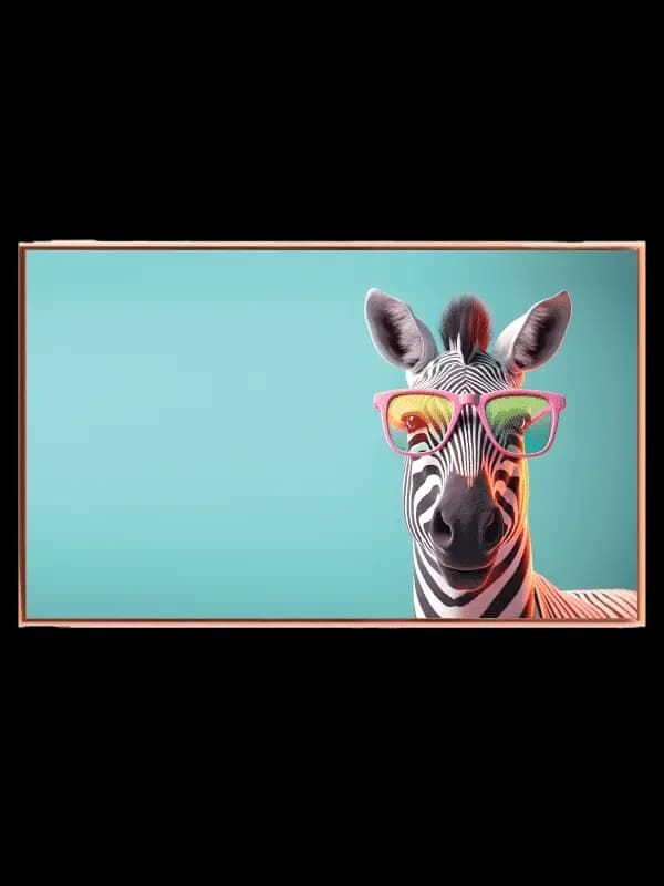 Playful Zebra With Glasses Plakat