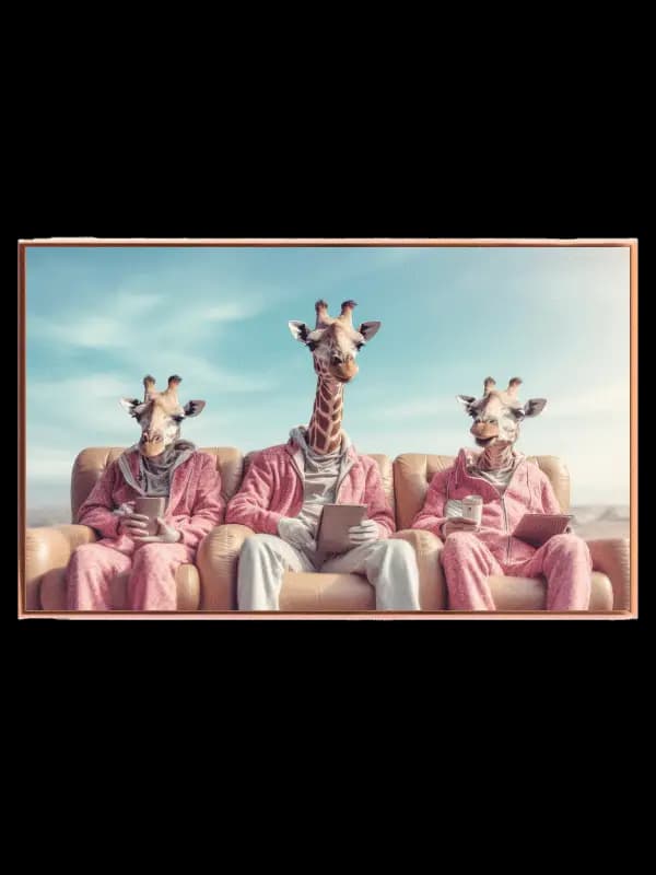 Playful Giraffe Family Plakat