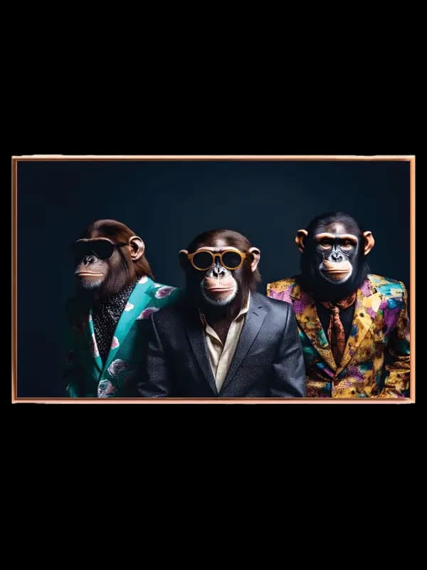 Playful Monkeys In Stylish Suits Plakat