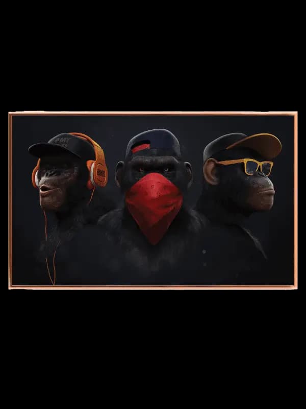 Cool Urban Chimpanzee Trio Plakat