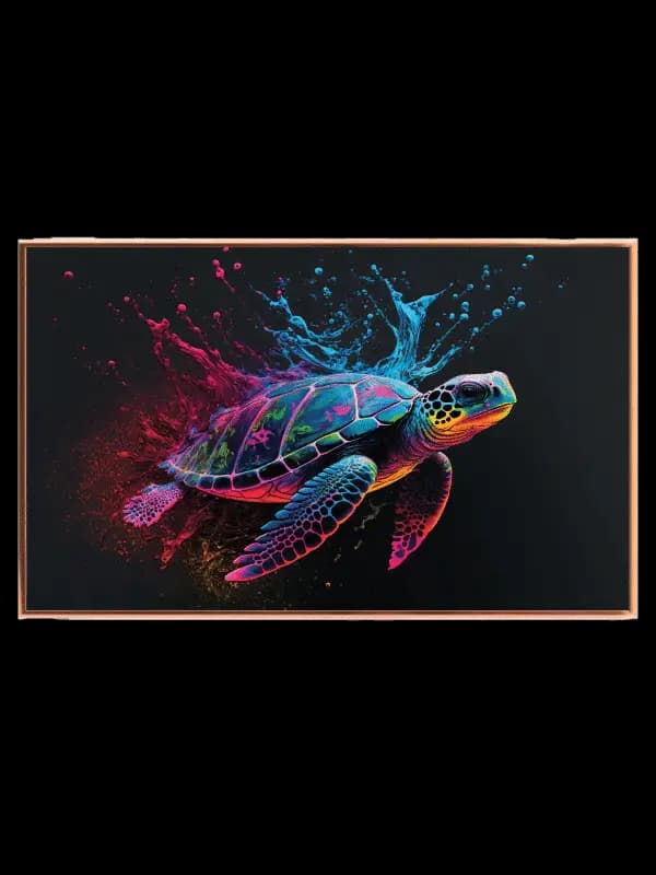 Vibrant Splash Sea Turtle Plakat