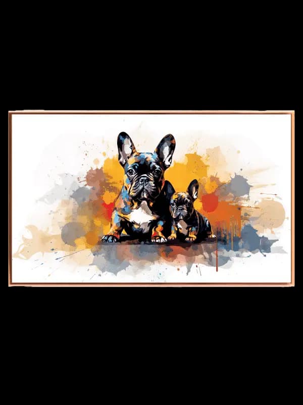 Playful French Bulldog Puppies Plakat
