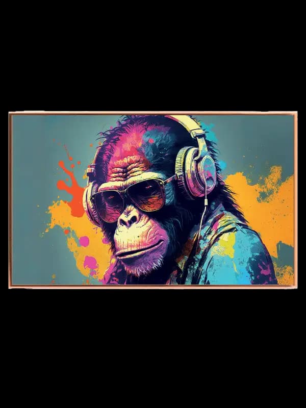 Cool Monkey Listening Music Plakat