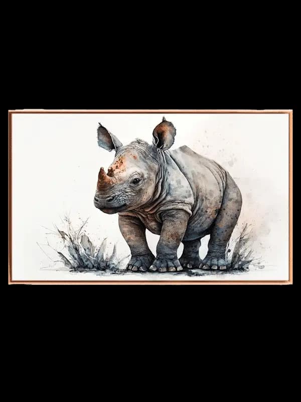 Curious Little Rhino Plakat