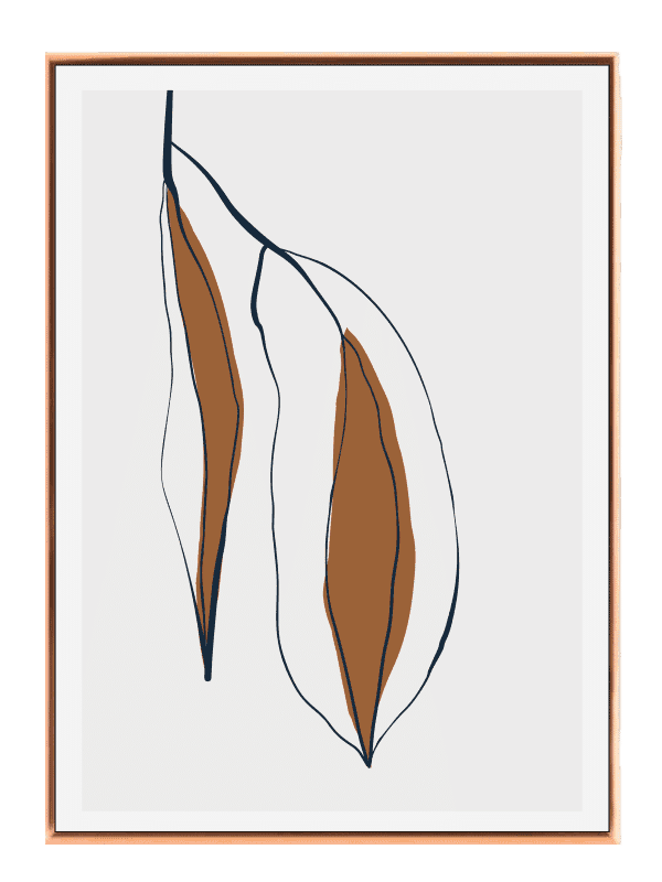 Curved Leaf Contours Plakat