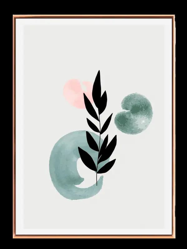 Leaf Silhouette Circles Plakat
