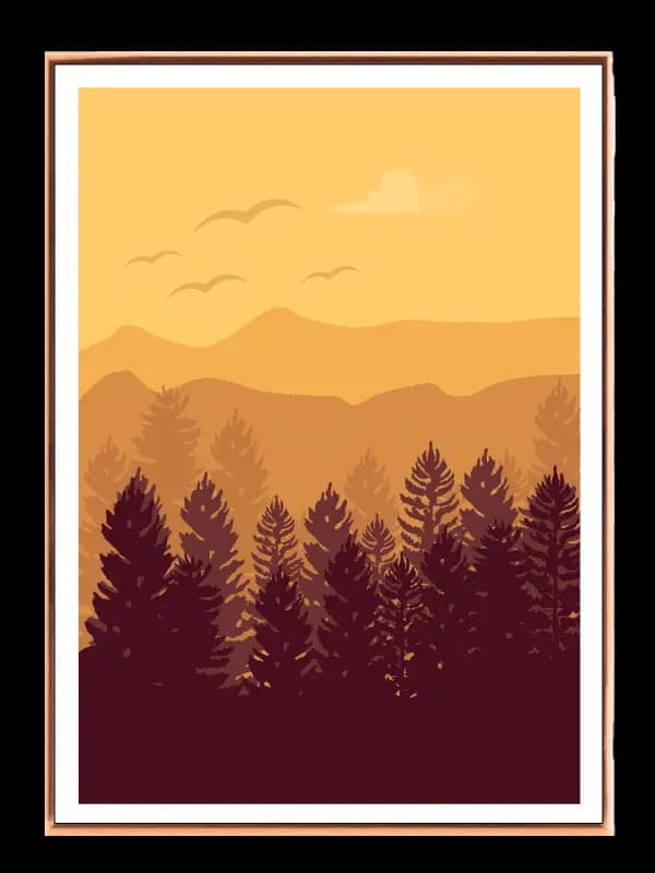 Golden Pine Horizon Plakat
