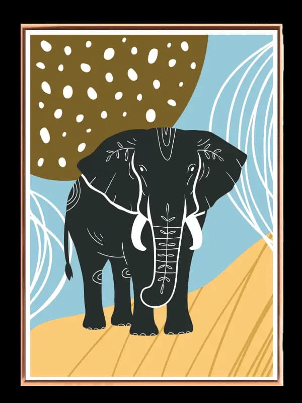 Tribal Elephant Silhouette Plakat