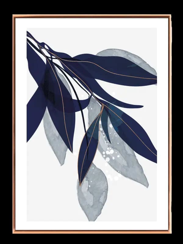 Indigo Leaf Veins Plakat