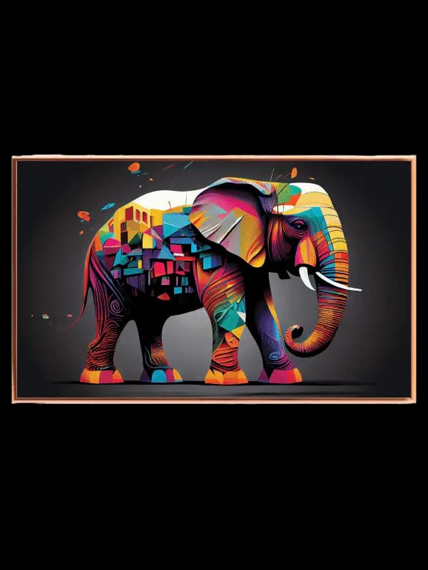 Vivid Elephant Mosaic Plakat