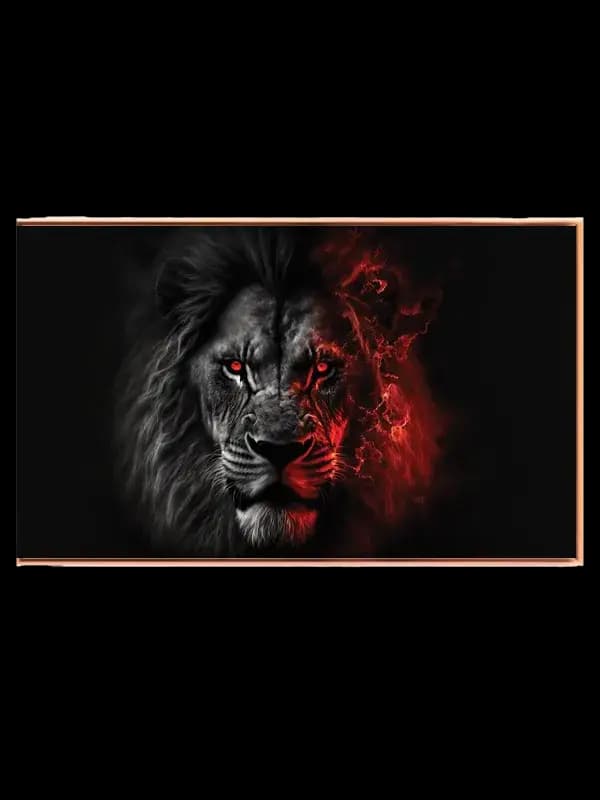 Lion With Fiery Mane Plakat