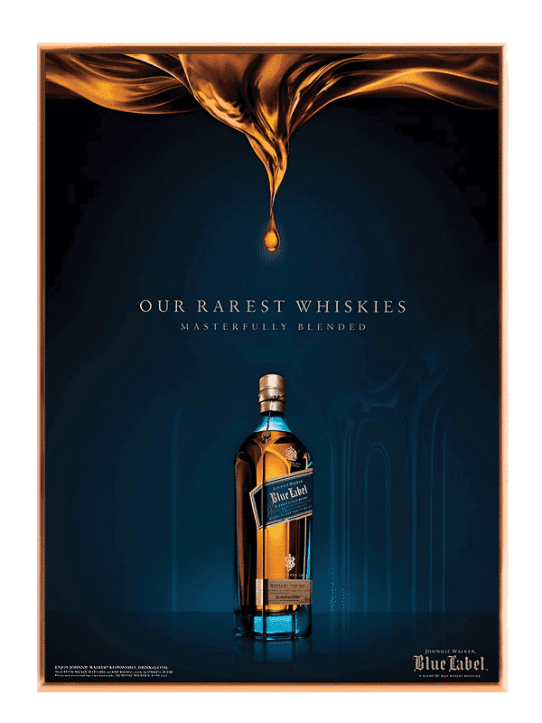 Whiskyflaske dråbe væske med typografi etikette