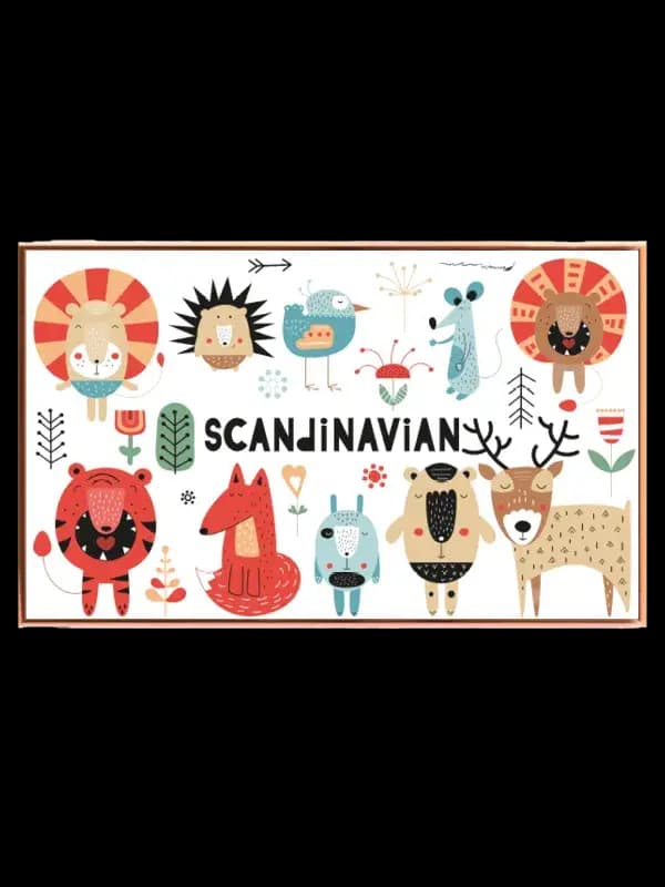 Playful Scandinavian Animal Friends Plakat