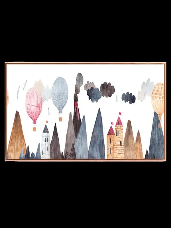 Cozy Mountain Balloon Adventure Plakat