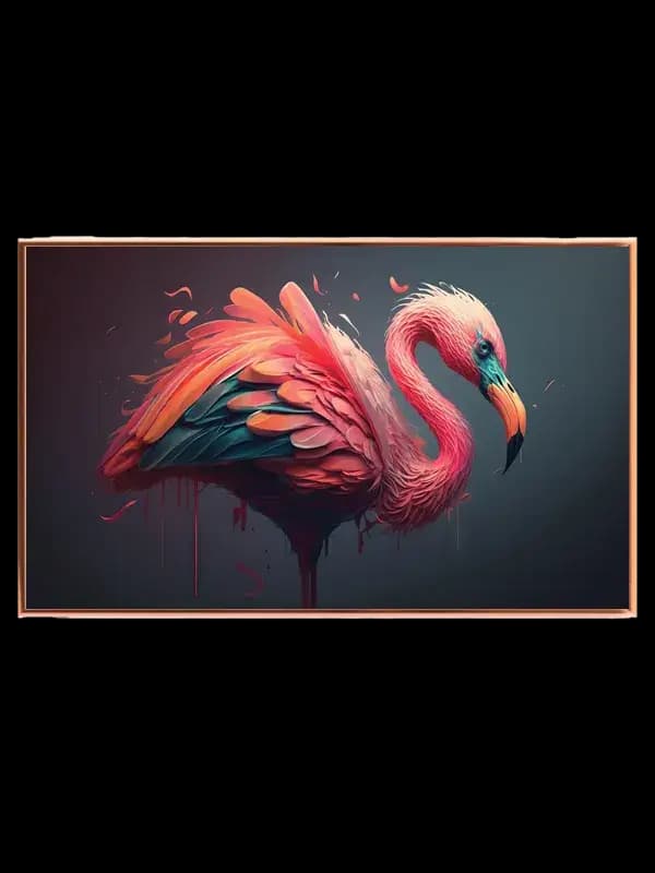 Playful Flamingo Illustration Plakat