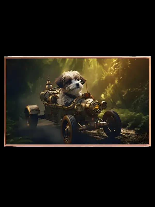 Playful Pup Driving Adventure Plakat