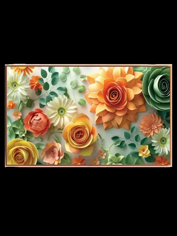 Cheerful Paper Flower Garden Plakat