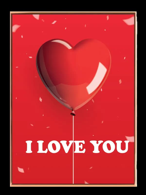 Hjerteballon tekst med typografi konfetti baggrund