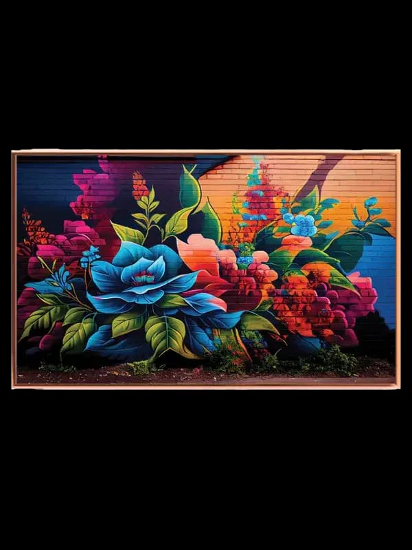Sort Blomster Plakat