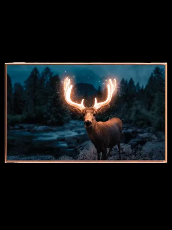 Rådyr med Lysende Gevir Plakat