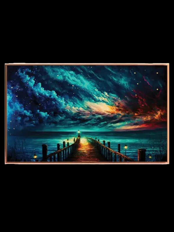 Molen under farverig himmel Plakat