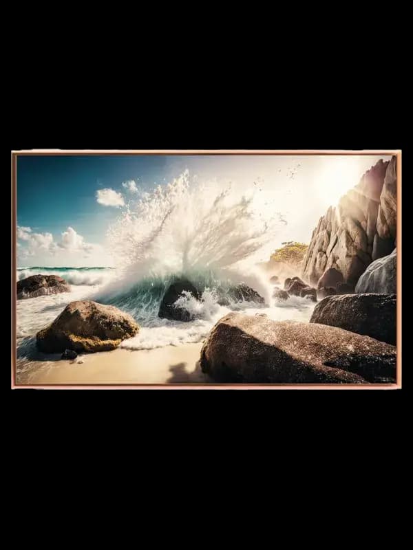 Bølger Mod Klipper Plakat