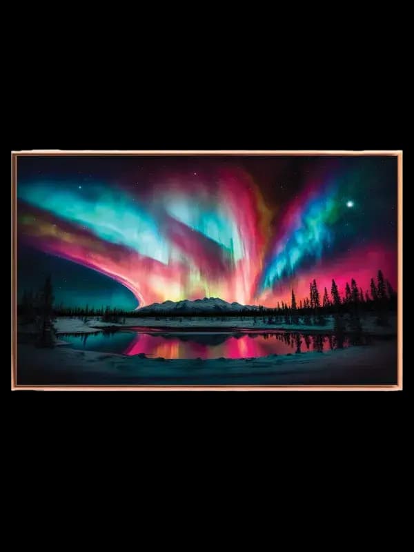 Nordlys Over Vinterlandskab Plakat
