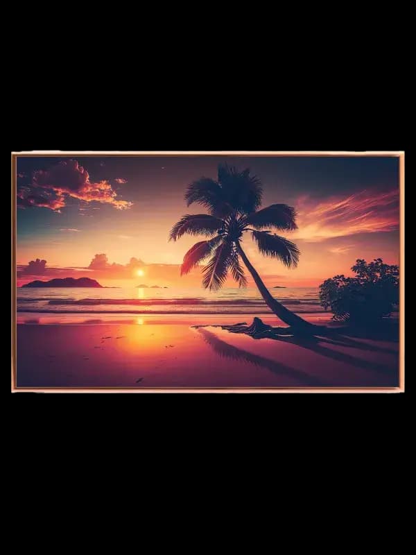 Palme ved Solnedgang Plakat