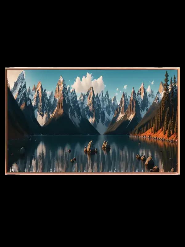 Bjergkæde Ved Solnedgang Plakat