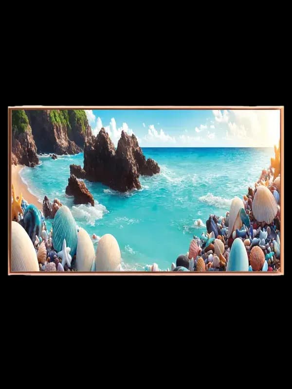 Stenet Kyst Med Skaller Plakat