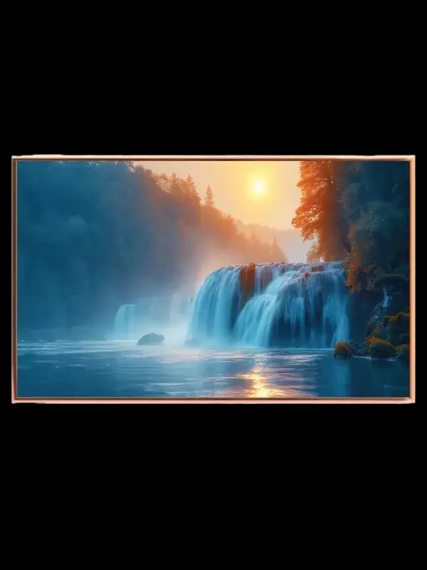 Vandfald i Solnedgang Plakat